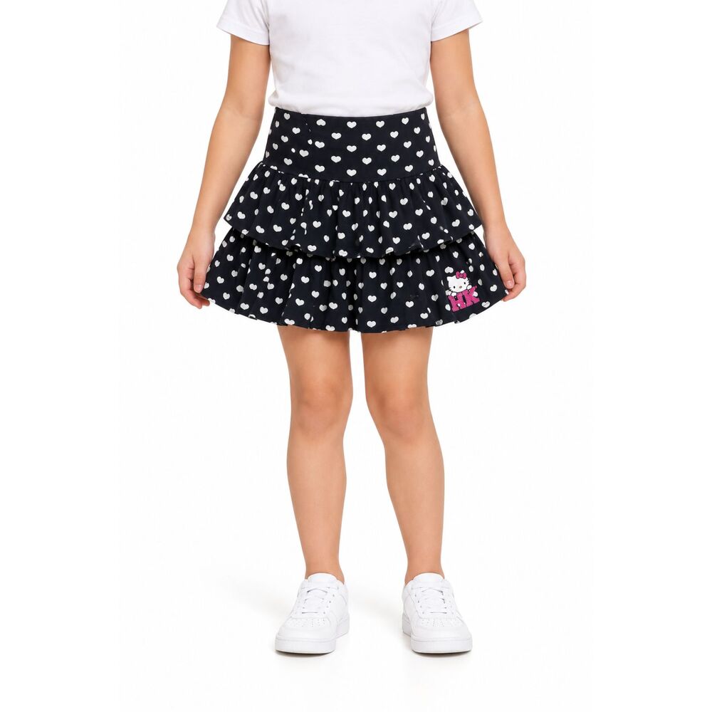 🔥 5 for $30 🔥 Hello Kitty Girls’ Heart Print Ruffle Skirt | Size S (6/6X)